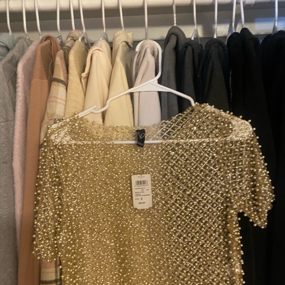 Zara Gold Beaded Women's Blouse